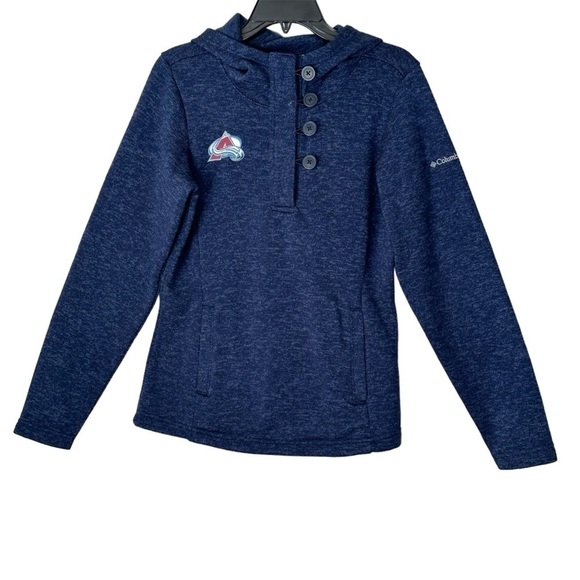 Columbia NHL Colorado Avalanche Darling Days Pull Over Marled Blue Hoodie size M - Picture 1 of 9